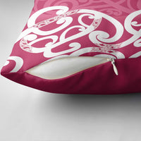 Breast Cancer Awareness Maori Pillow Cover Koru Kowhaiwhai - Polynesian Pride