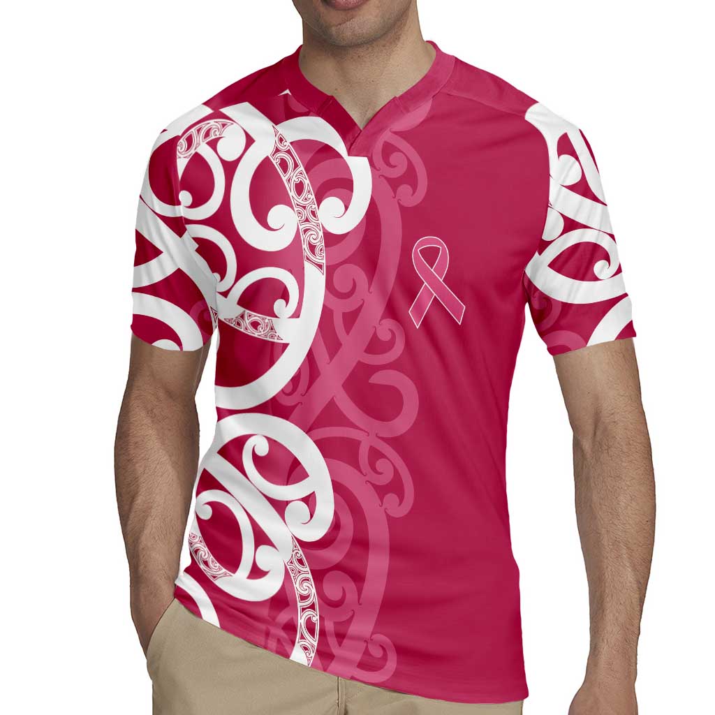 Breast Cancer Awareness Maori Rugby Jersey Koru Kowhaiwhai - Polynesian Pride