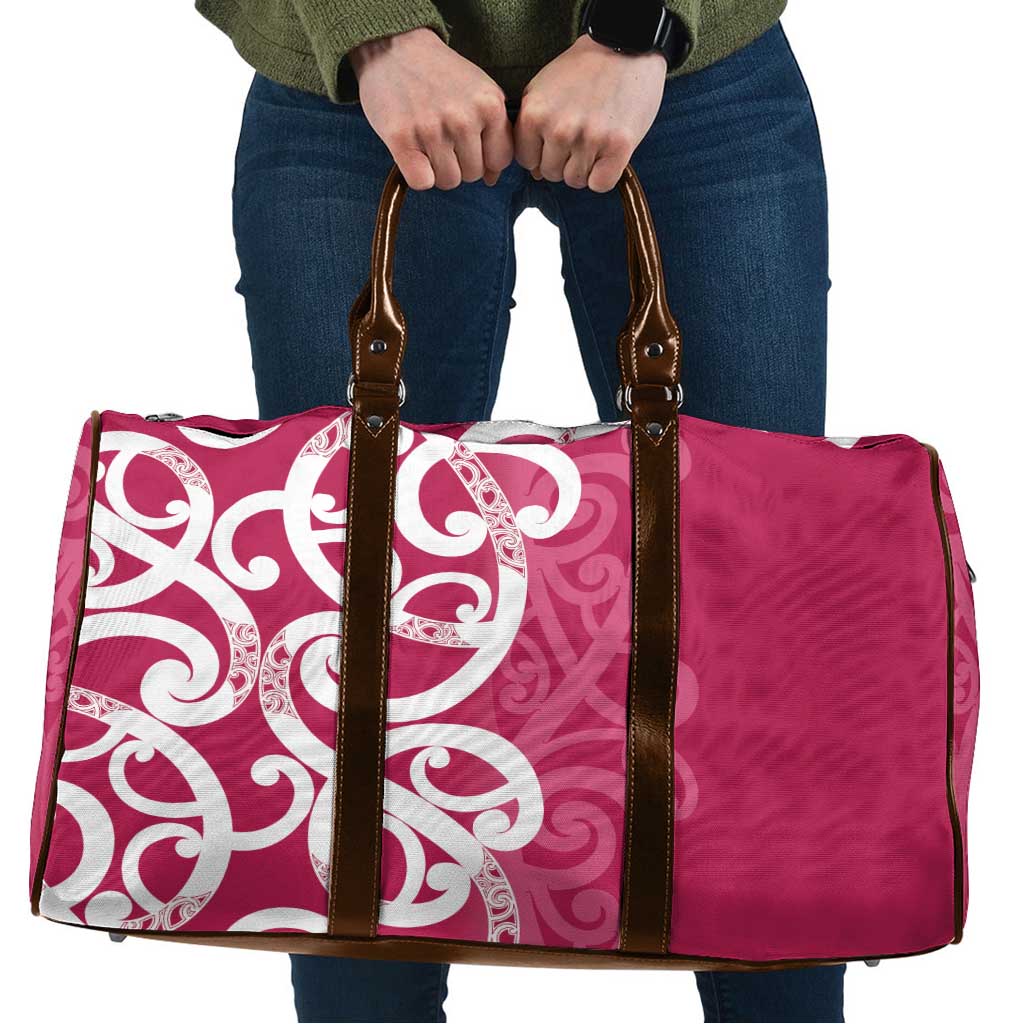 Breast Cancer Awareness Maori Travel Bag Koru Kowhaiwhai - Polynesian Pride