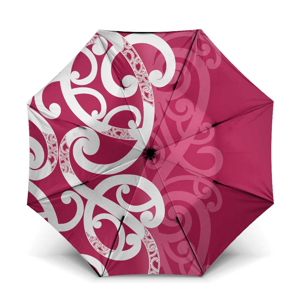 Breast Cancer Awareness Maori Umbrella Koru Kowhaiwhai - Polynesian Pride