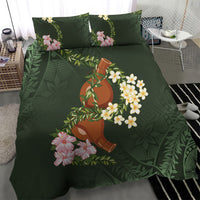 Aloha Hawaii Ipu Gourd Mix Maile Lei Bedding Set Sage Green LT7 - Polynesian Pride