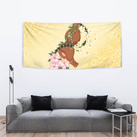 Aloha Hawaii Ipu Gourd Mix Kukui Nut Lei Tapestry Lemon Yellow LT7 - Polynesian Pride