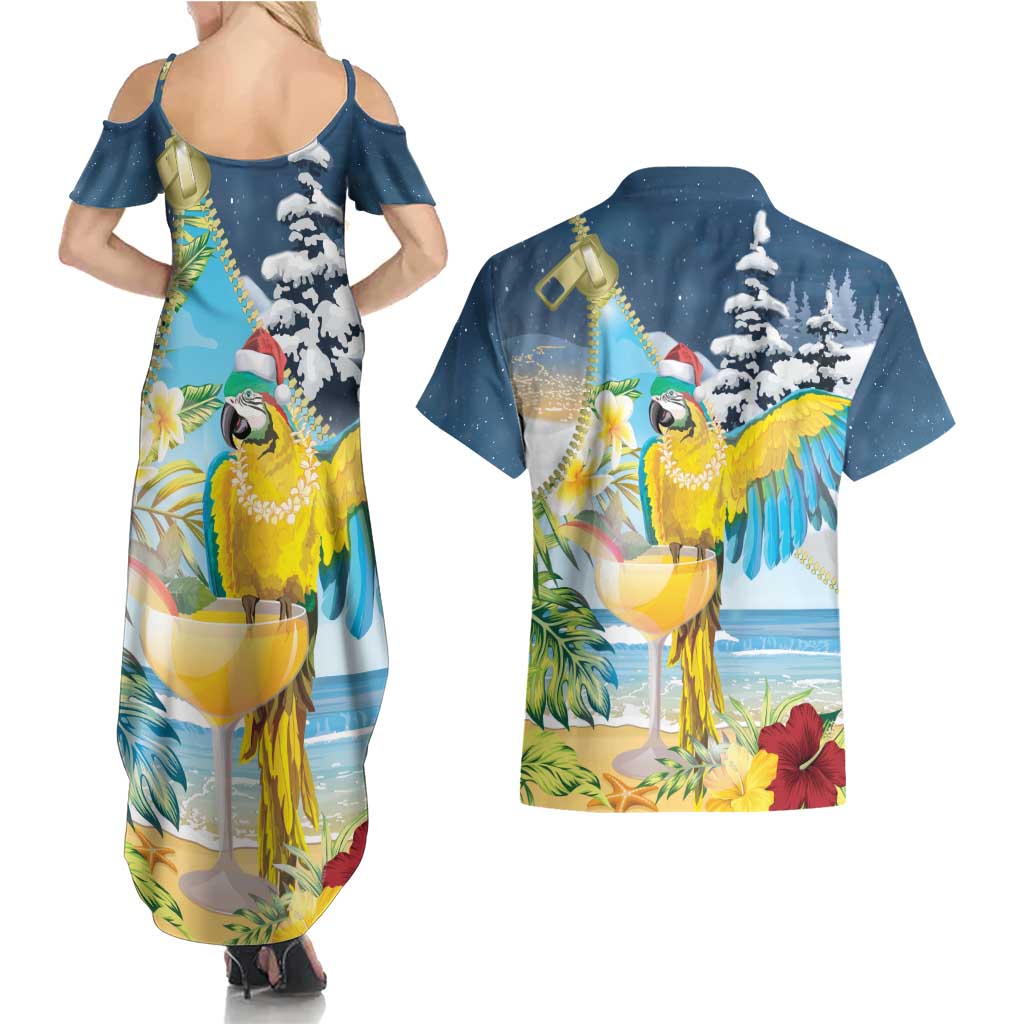 Funny Tropical Christmas Couples Matching Summer Maxi Dress and Hawaiian Shirt Tis The Season To Get Tipsy