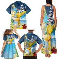 Funny Tropical Christmas Family Matching Tank Maxi Dress and Hawaiian Shirt Tis The Season To Get Tipsy