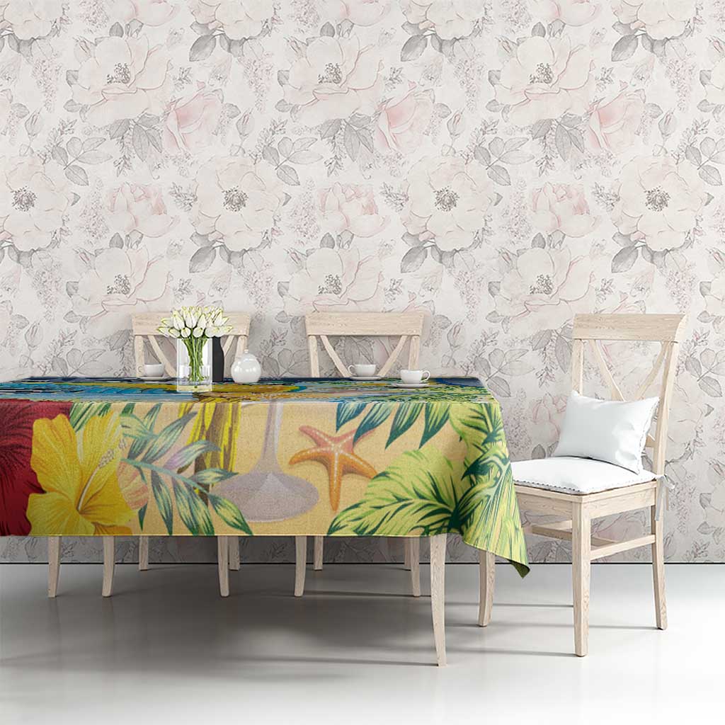 Funny Tropical Christmas Tablecloth Tis The Season To Get Tipsy
