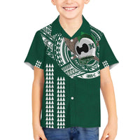 Hawaii Rainbow Warriors Personalized Family Matching Off The Shoulder Long Sleeve Dress and Hawaiian Shirt Kakau Ikakai Laau Pama