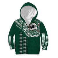 Hawaii Rainbow Warriors Personalized Kid Hoodie Kakau Ikaika Laau Pama LT7 Zip Hoodie Green - Polynesian Pride