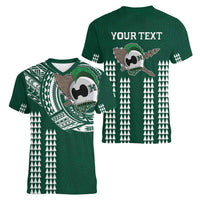 Hawaii Rainbow Warriors Personalized Women V-Neck T-Shirt Kakau Ikaika Laau Pama LT7 - Polynesian Pride