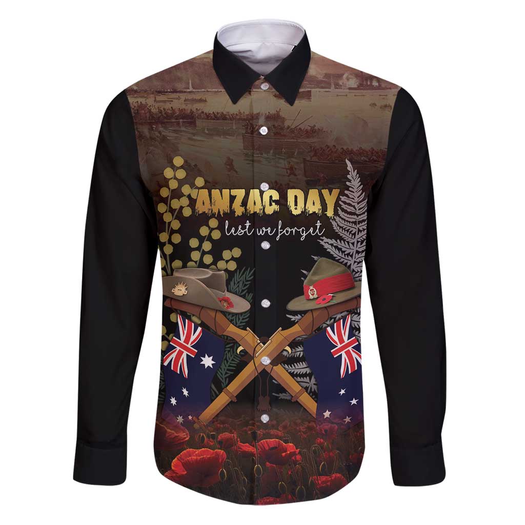 Australia - New Zealand ANZAC Family Matching Puletasi and Hawaiian Shirt Gallipoli ANZAC Cove Landing