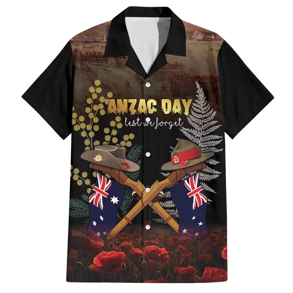 Australia - New Zealand ANZAC Family Matching Short Sleeve Bodycon Dress and Hawaiian Shirt Gallipoli ANZAC Cove Landing