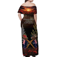 Australia - New Zealand ANZAC Off Shoulder Maxi Dress Gallipoli ANZAC Cove Landing