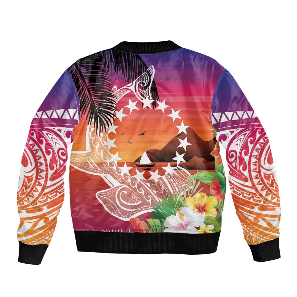 Kia Orana Cook Islands Bomber Jacket Sunset Dream