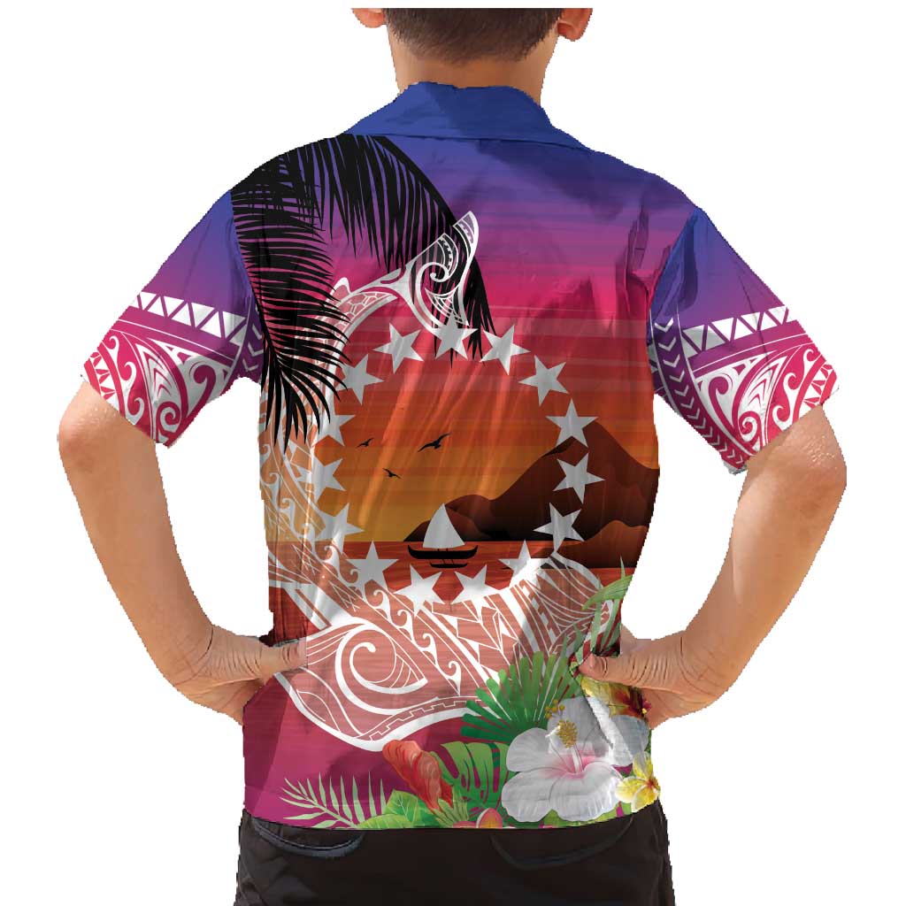 Kia Orana Cook Islands Family Matching Mermaid Dress and Hawaiian Shirt Sunset Dream