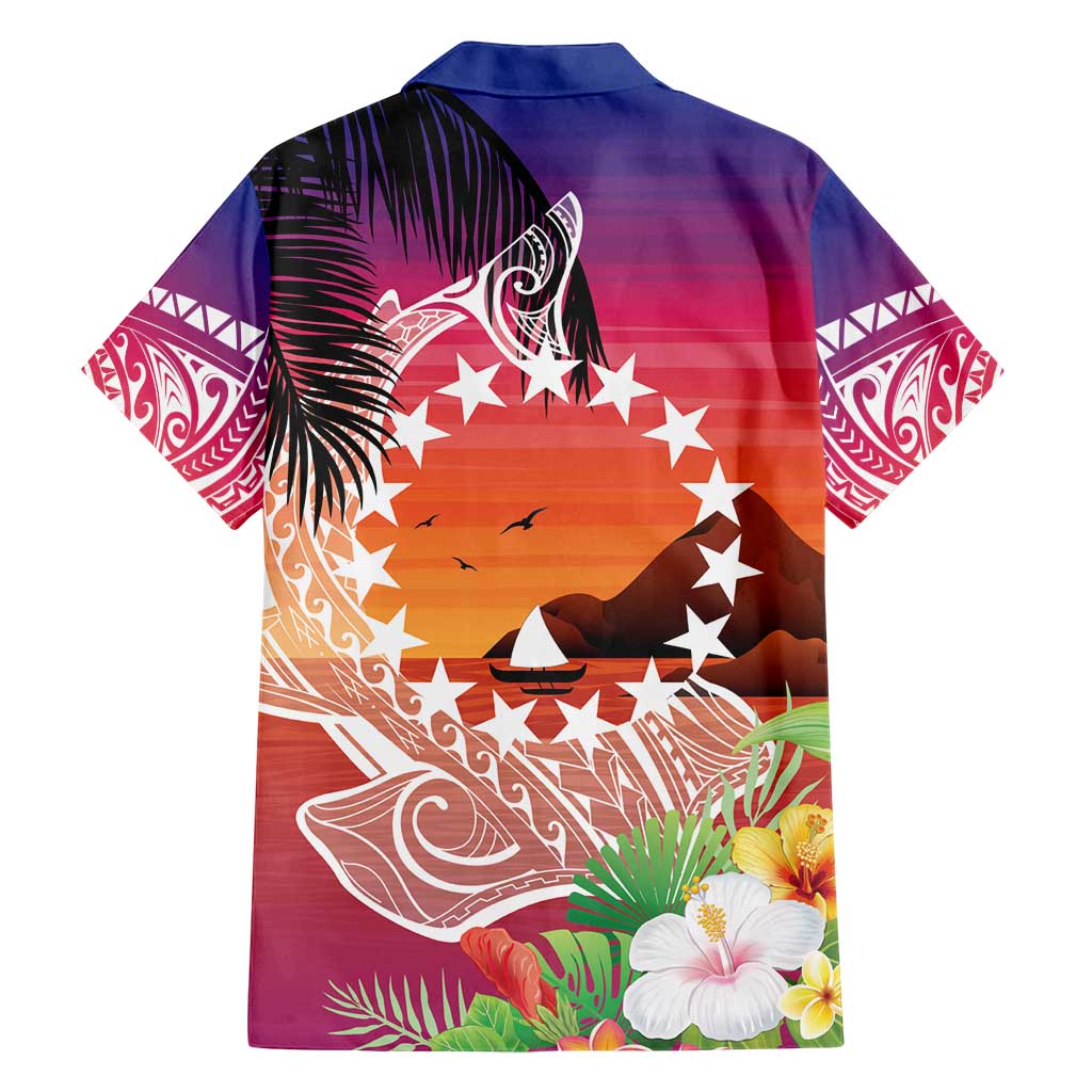 Kia Orana Cook Islands Family Matching Off Shoulder Short Dress and Hawaiian Shirt Sunset Dream