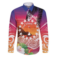 Kia Orana Cook Islands Family Matching Off Shoulder Short Dress and Hawaiian Shirt Sunset Dream