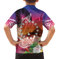 Kia Orana Cook Islands Family Matching Summer Maxi Dress and Hawaiian Shirt Sunset Dream