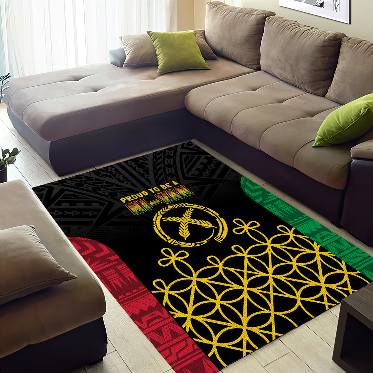 Vanuatu Indipendens Dei Area Rug Tribal Sand Drawing