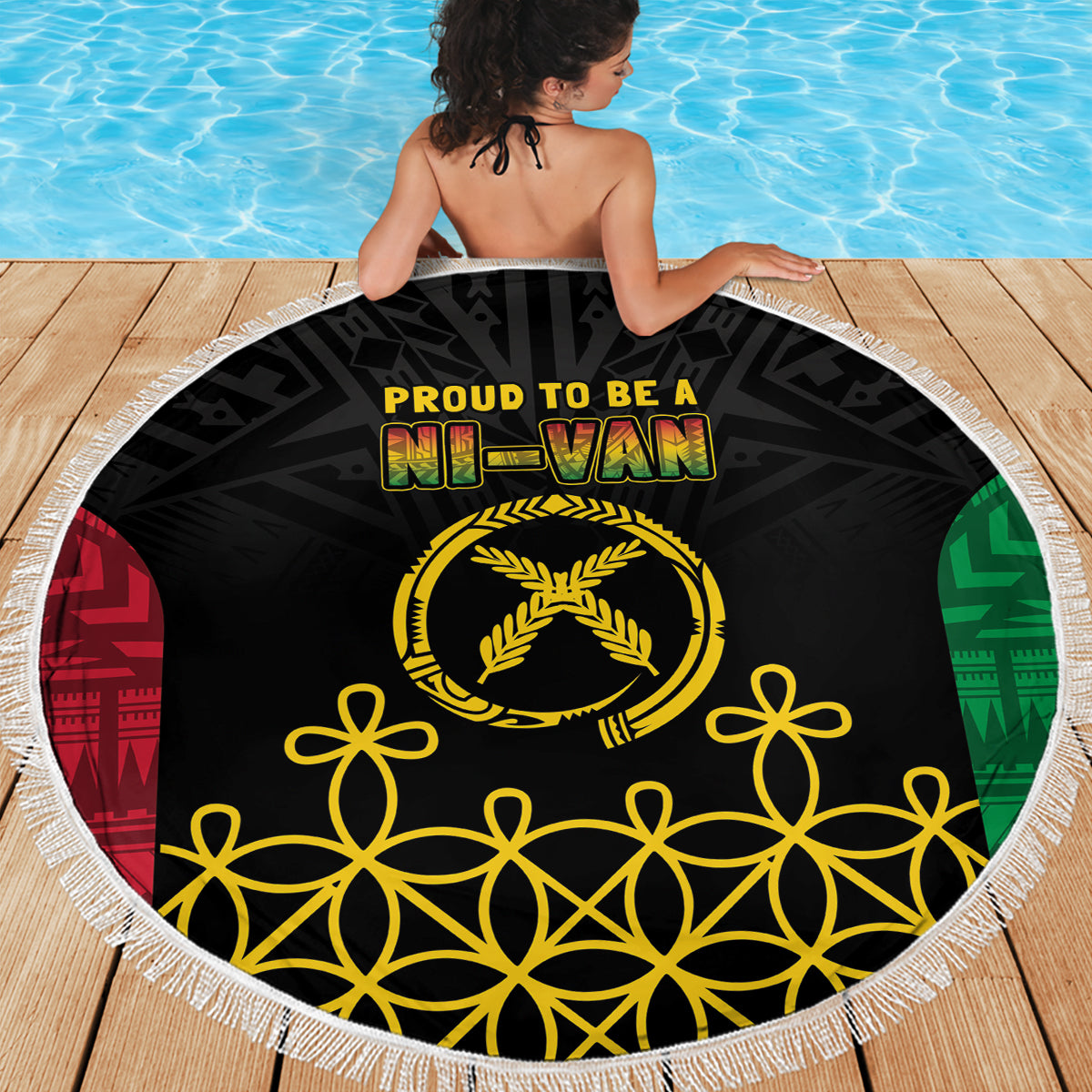 Vanuatu Indipendens Dei Beach Blanket Tribal Sand Drawing