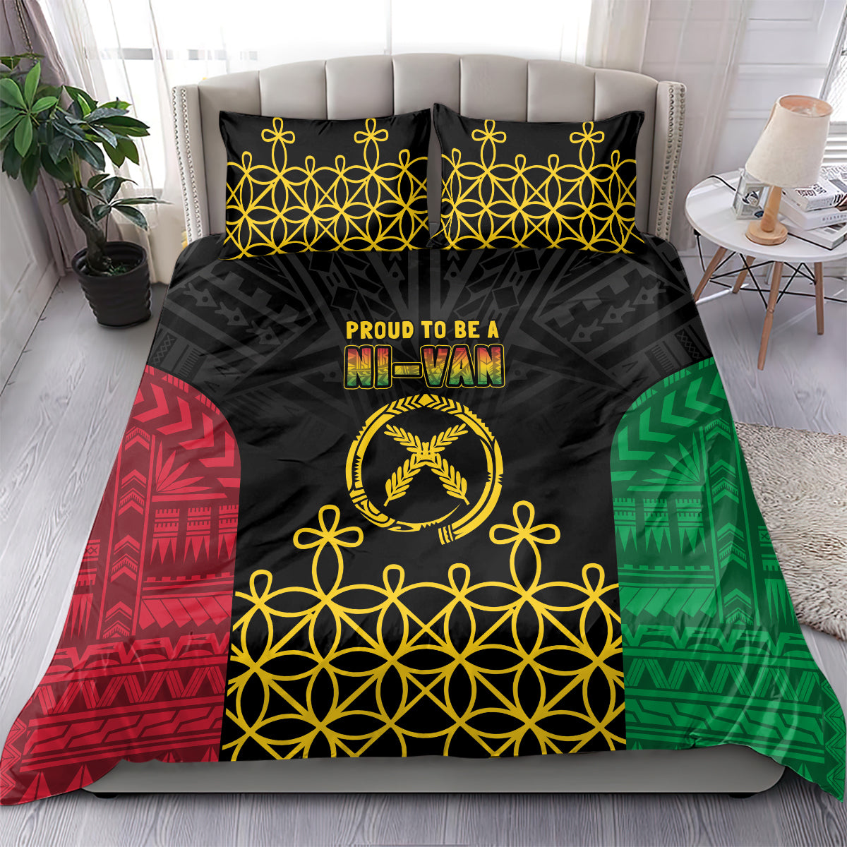 Vanuatu Indipendens Dei Bedding Set Tribal Sand Drawing