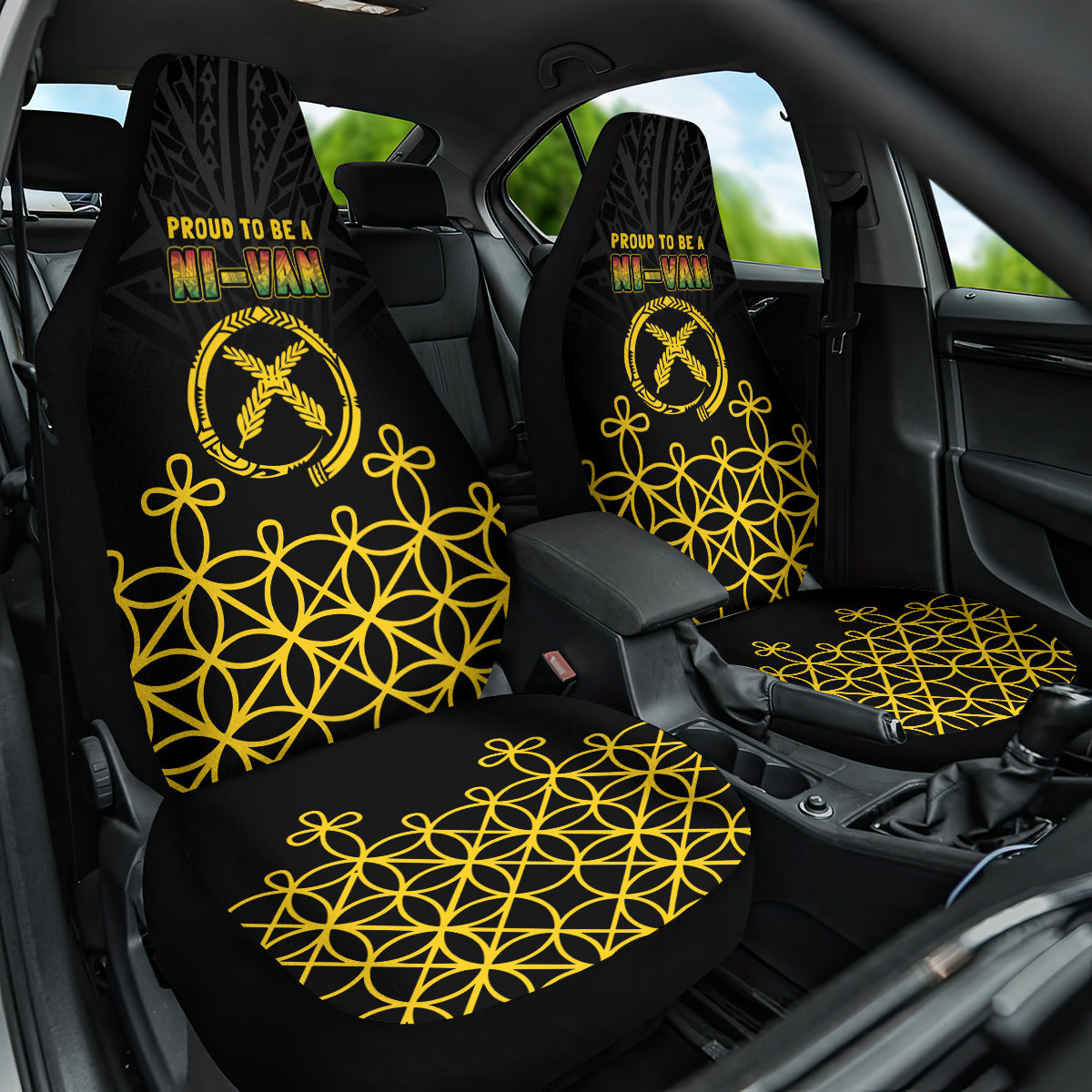 Vanuatu Indipendens Dei Car Seat Cover Tribal Sand Drawing