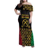 Vanuatu Indipendens Dei Family Matching Off Shoulder Maxi Dress and Hawaiian Shirt Tribal Sand Drawing