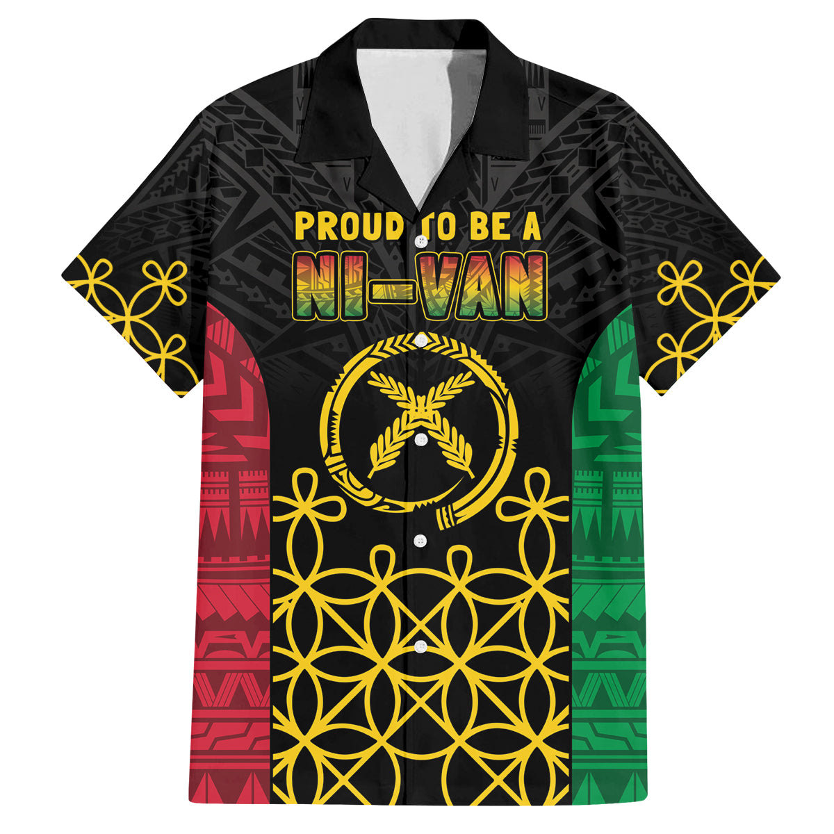 Vanuatu Indipendens Dei Family Matching Puletasi and Hawaiian Shirt Tribal Sand Drawing