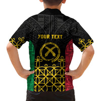 Vanuatu Indipendens Dei Family Matching Tank Maxi Dress and Hawaiian Shirt Tribal Sand Drawing