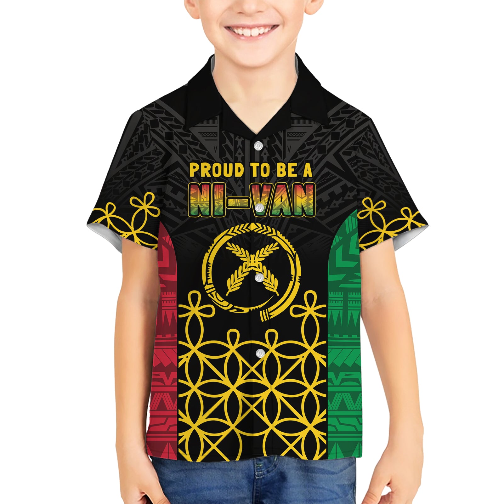 Vanuatu Indipendens Dei Kid Hawaiian Shirt Tribal Sand Drawing