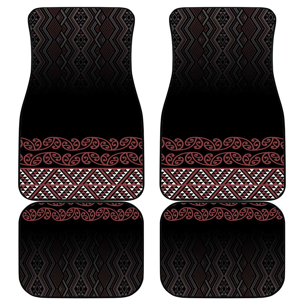 Maori Taniko Patterns Car Mats Brown Niho Taniwha Mix Paatiki Motifs