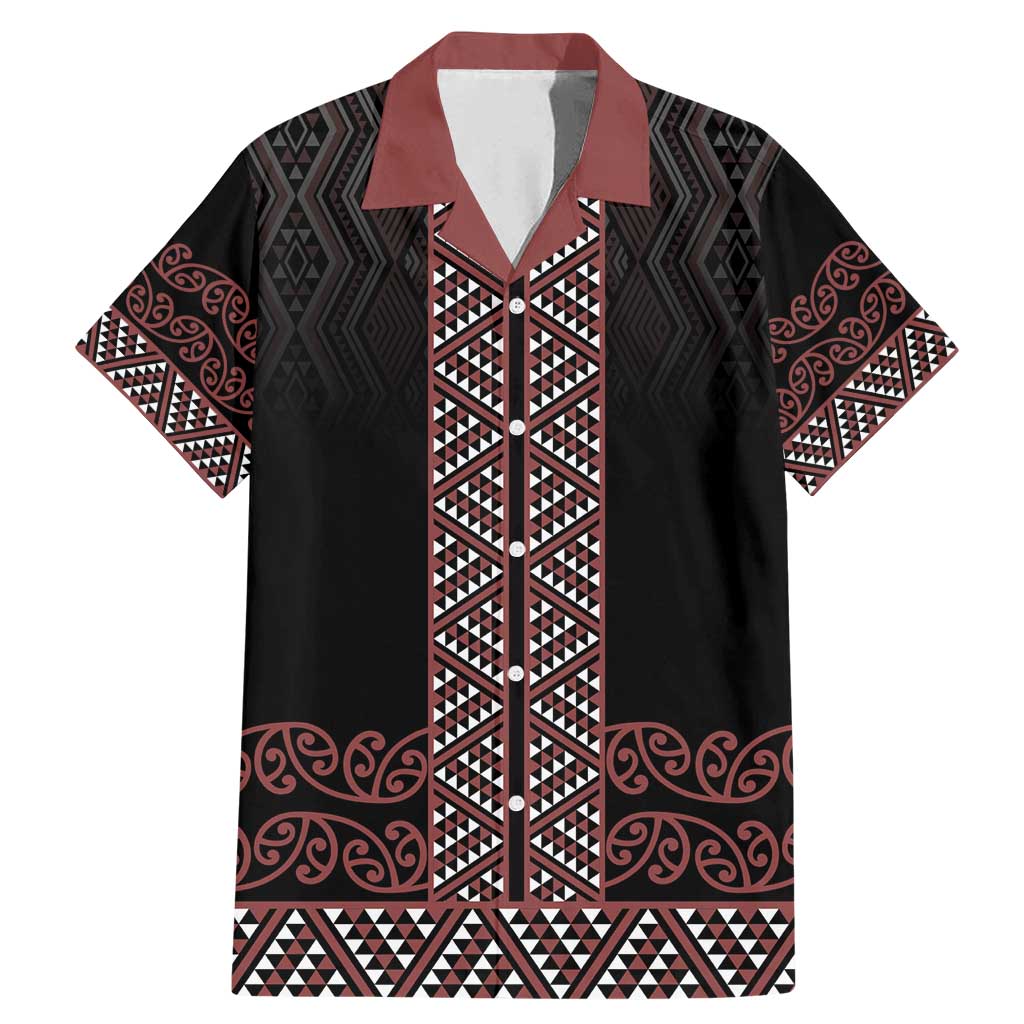 Maori Taniko Patterns Family Matching Mermaid Dress and Hawaiian Shirt Brown Niho Taniwha Mix Paatiki Motifs