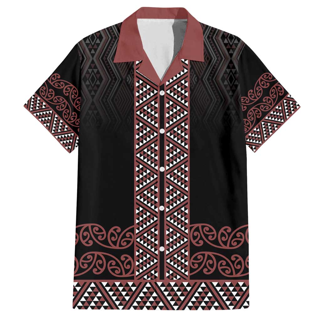 Maori Taniko Patterns Family Matching Off Shoulder Maxi Dress and Hawaiian Shirt Brown Niho Taniwha Mix Paatiki Motifs