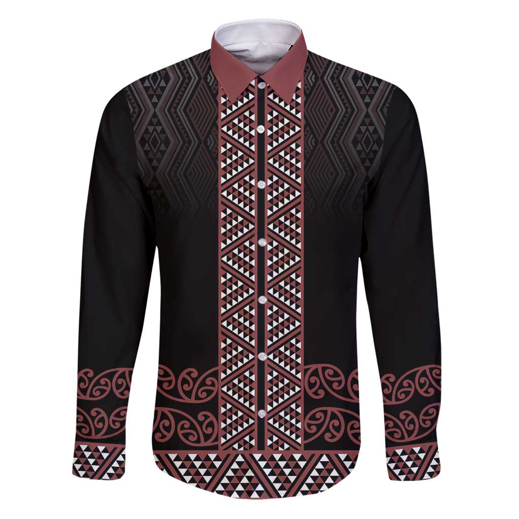 Maori Taniko Patterns Family Matching Puletasi and Hawaiian Shirt Brown Niho Taniwha Mix Paatiki Motifs