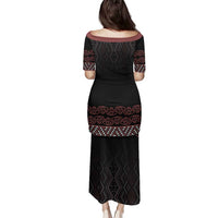 Maori Taniko Patterns Family Matching Puletasi and Hawaiian Shirt Brown Niho Taniwha Mix Paatiki Motifs