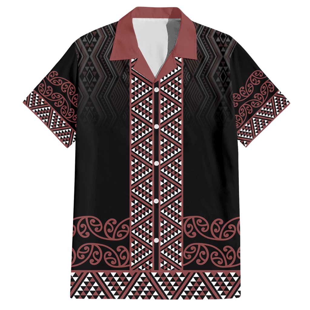 Maori Taniko Patterns Family Matching Short Sleeve Bodycon Dress and Hawaiian Shirt Brown Niho Taniwha Mix Paatiki Motifs