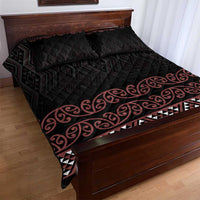 Maori Taniko Patterns Quilt Bed Set Brown Niho Taniwha Mix Paatiki Motifs