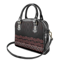 Maori Taniko Patterns Shoulder Handbag Brown Niho Taniwha Mix Paatiki Motifs