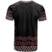 Maori Taniko Patterns T Shirt Brown Niho Taniwha Mix Paatiki Motifs