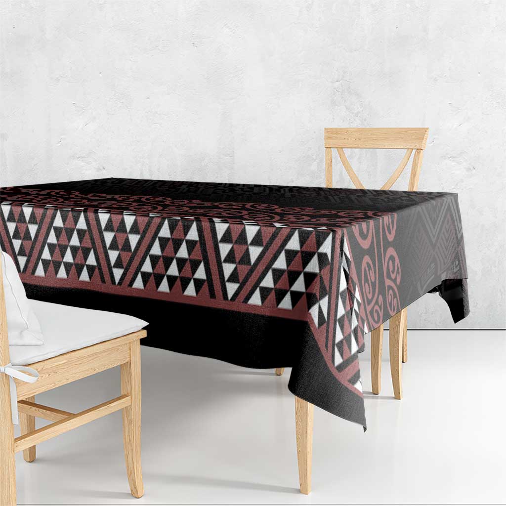 Maori Taniko Patterns Tablecloth Brown Niho Taniwha Mix Paatiki Motifs