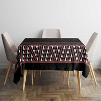 Maori Taniko Patterns Tablecloth Brown Niho Taniwha Mix Paatiki Motifs