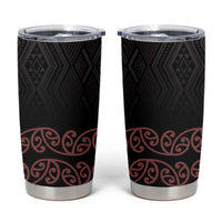 Maori Taniko Patterns Tumbler Cup Brown Niho Taniwha Mix Paatiki Motifs
