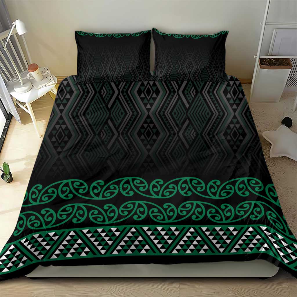Maori Taniko Patterns Bedding Set Pounamu Niho Taniwha Mix Paatiki Motifs