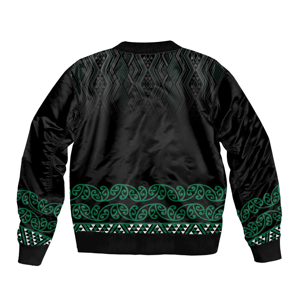 Maori Taniko Patterns Bomber Jacket Pounamu Niho Taniwha Mix Paatiki Motifs