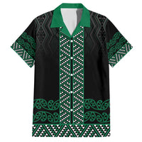 Maori Taniko Patterns Family Matching Off Shoulder Short Dress and Hawaiian Shirt Pounamu Niho Taniwha Mix Paatiki Motifs