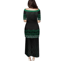 Maori Taniko Patterns Family Matching Puletasi and Hawaiian Shirt Pounamu Niho Taniwha Mix Paatiki Motifs