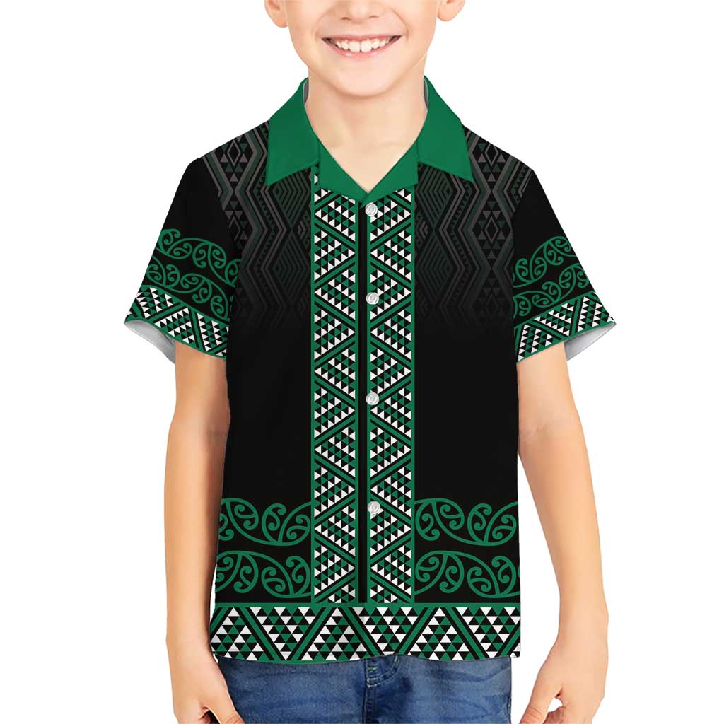 Maori Taniko Patterns Family Matching Short Sleeve Bodycon Dress and Hawaiian Shirt Pounamu Niho Taniwha Mix Paatiki Motifs