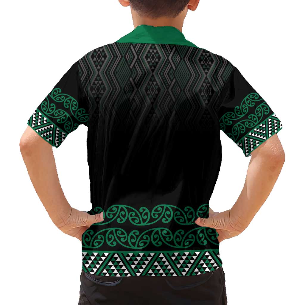 Maori Taniko Patterns Kid Hawaiian Shirt Pounamu Niho Taniwha Mix Paatiki Motifs LT7 - Polynesian Pride