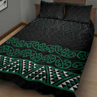 Maori Taniko Patterns Quilt Bed Set Pounamu Niho Taniwha Mix Paatiki Motifs