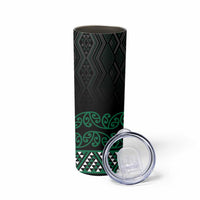 Maori Taniko Patterns Skinny Tumbler Pounamu Niho Taniwha Mix Paatiki Motifs