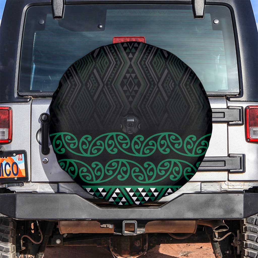 Maori Taniko Patterns Spare Tire Cover Pounamu Niho Taniwha Mix Paatiki Motifs