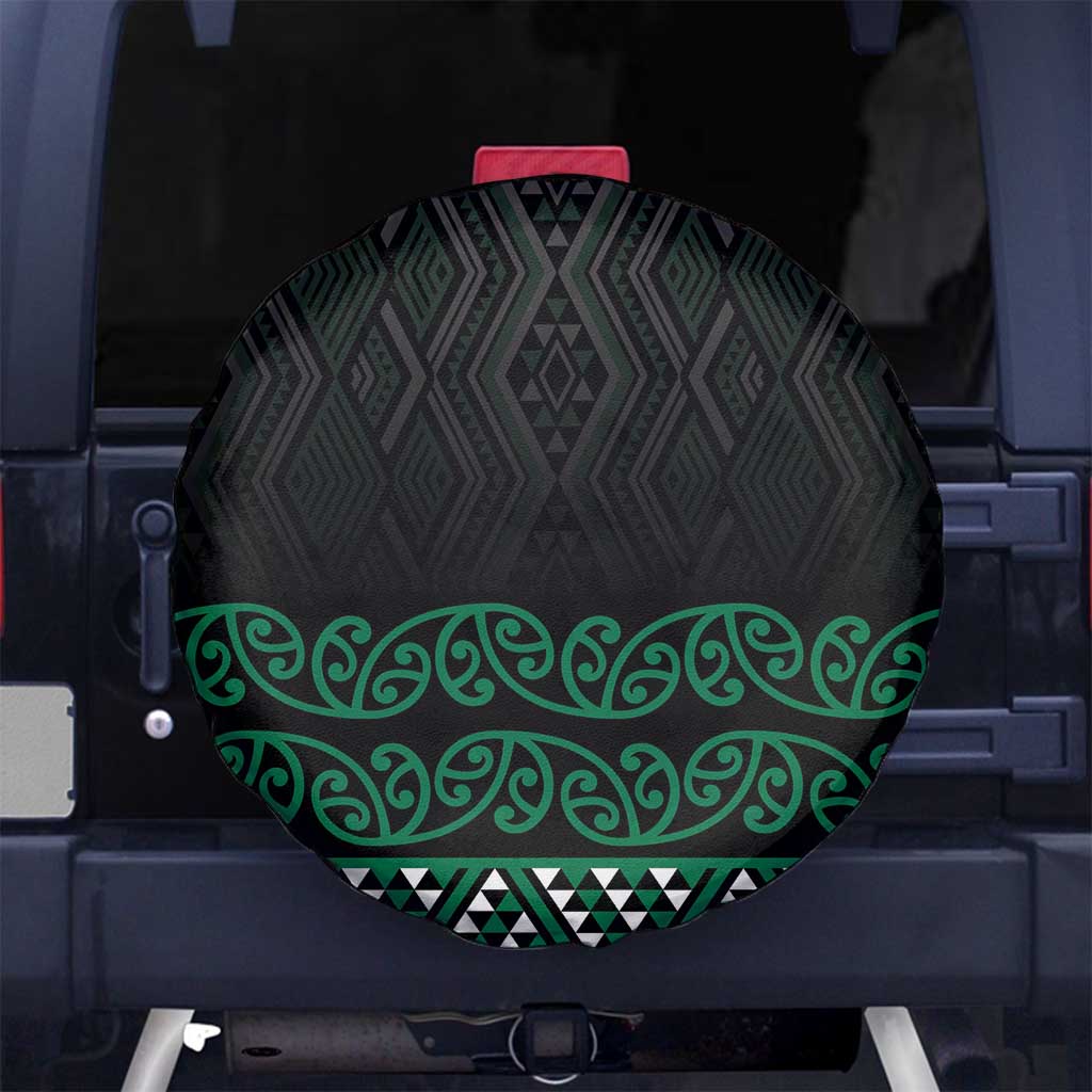 Maori Taniko Patterns Spare Tire Cover Pounamu Niho Taniwha Mix Paatiki Motifs